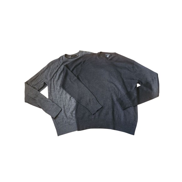 Banana Republic Crewneck Sweater Bundle Mens Medium Old Money Gray Neutral Work - Picture 1 of 11